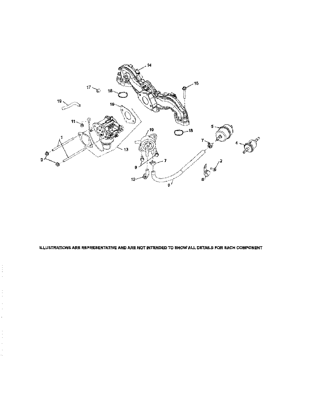 Fuel system Diagram and Parts List for KT725-3040  Kohler Engine