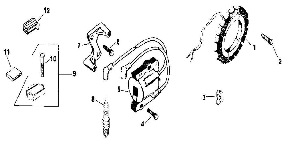 Ignition Diagram and Parts List for M20QS-49634  Kohler Engine