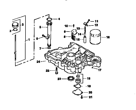 Oil pan /lubrication Diagram and Parts List for CV15S-41565  Kohler Engine