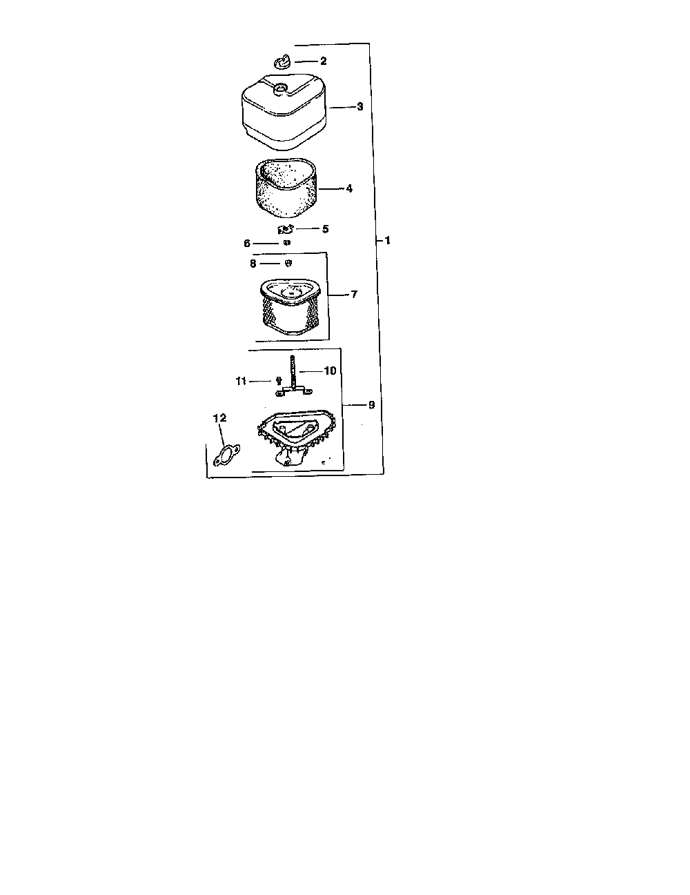 Air intake Diagram and Parts List for CV15S-41567  Kohler Engine