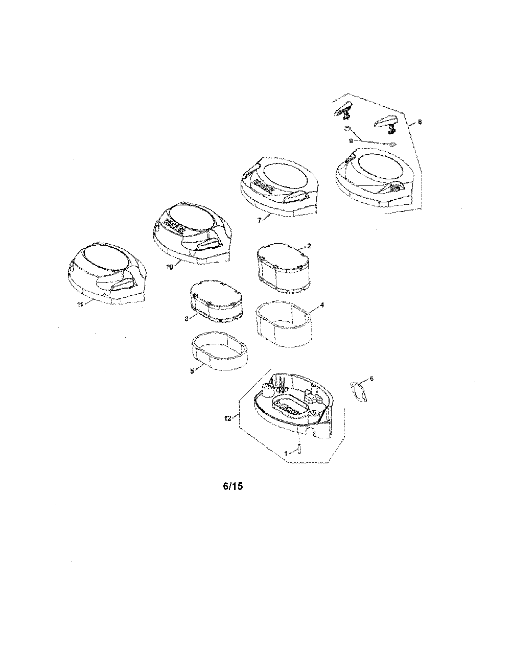 Air intake Diagram and Parts List for KT725-3014  Kohler Engine