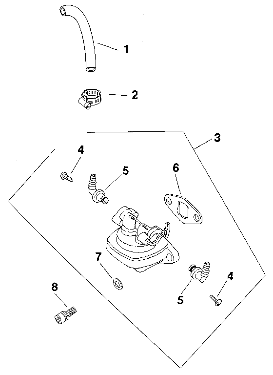 Fuel pump - group 14 Diagram and Parts List for M8ST-301548  Kohler Engine