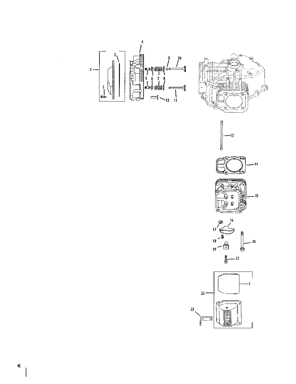Cylinder head Diagram and Parts List for 752KSV7311  Kohler Engine