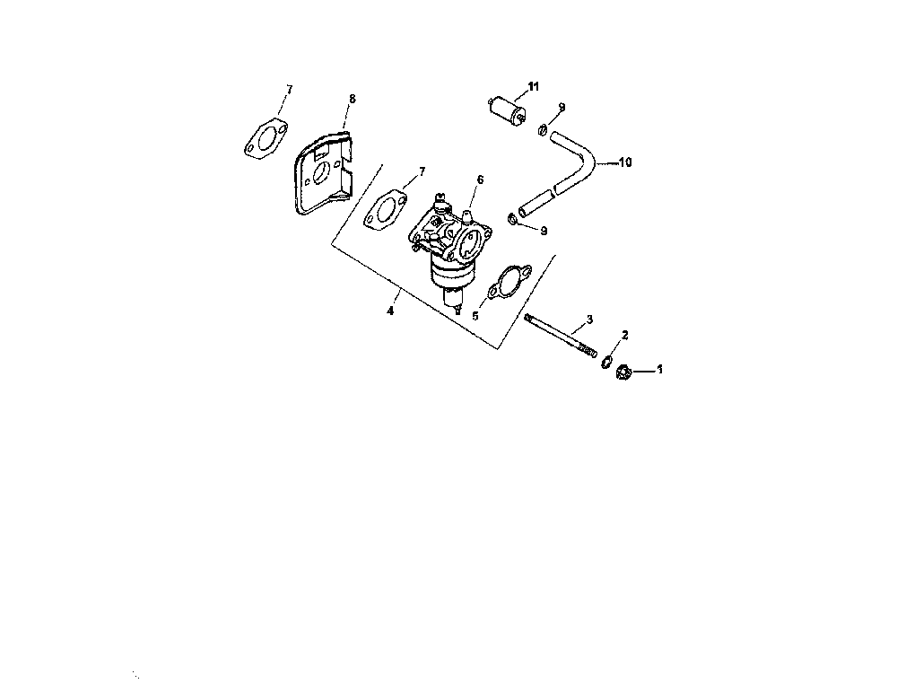 Fuel system Diagram and Parts List for CV165S-43527  Kohler Engine
