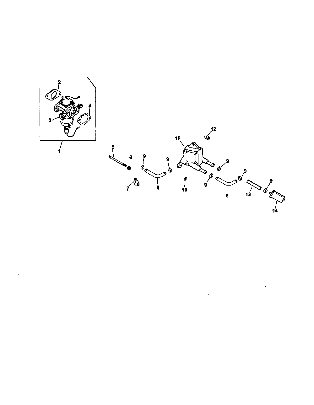 Fuel system Diagram and Parts List for CV20S-65563  Kohler Engine
