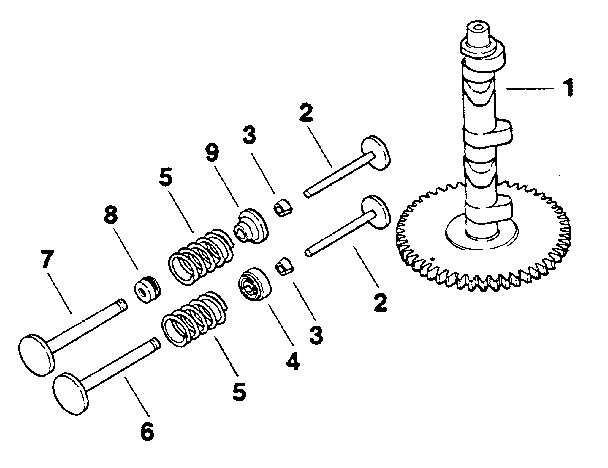 Camshaft & valves - group 4 Diagram and Parts List for MV16QS-56516  Kohler Engine