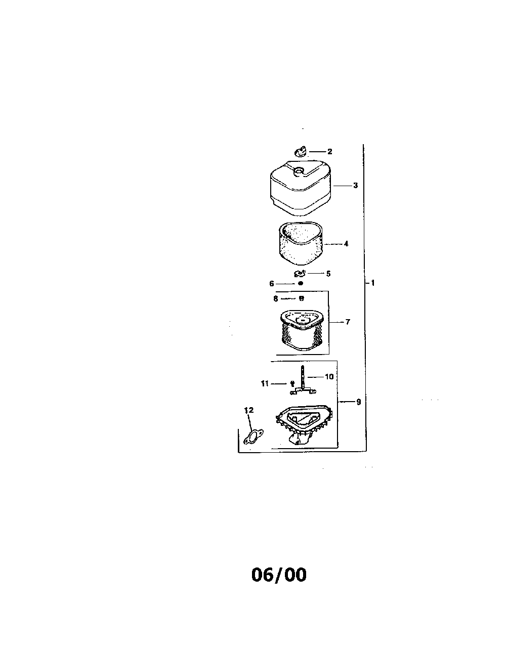 Air intake Diagram and Parts List for CV15S-PS41567  Kohler Engine
