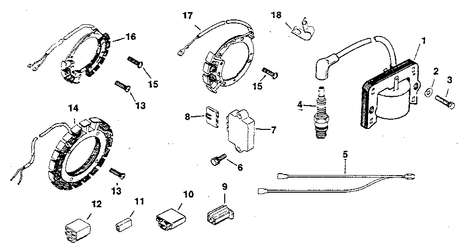 Group 18 ignition Diagram and Parts List for MV8-301500  Kohler Engine