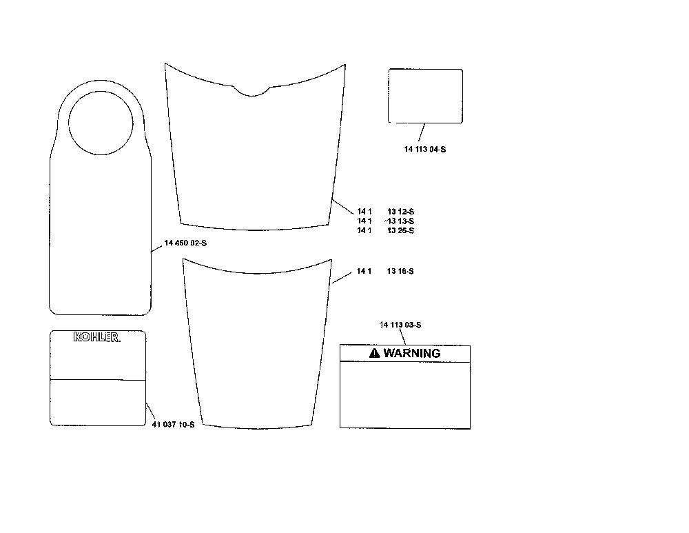 Decals Diagram and Parts List for XT149-0217-ED  Kohler Engine