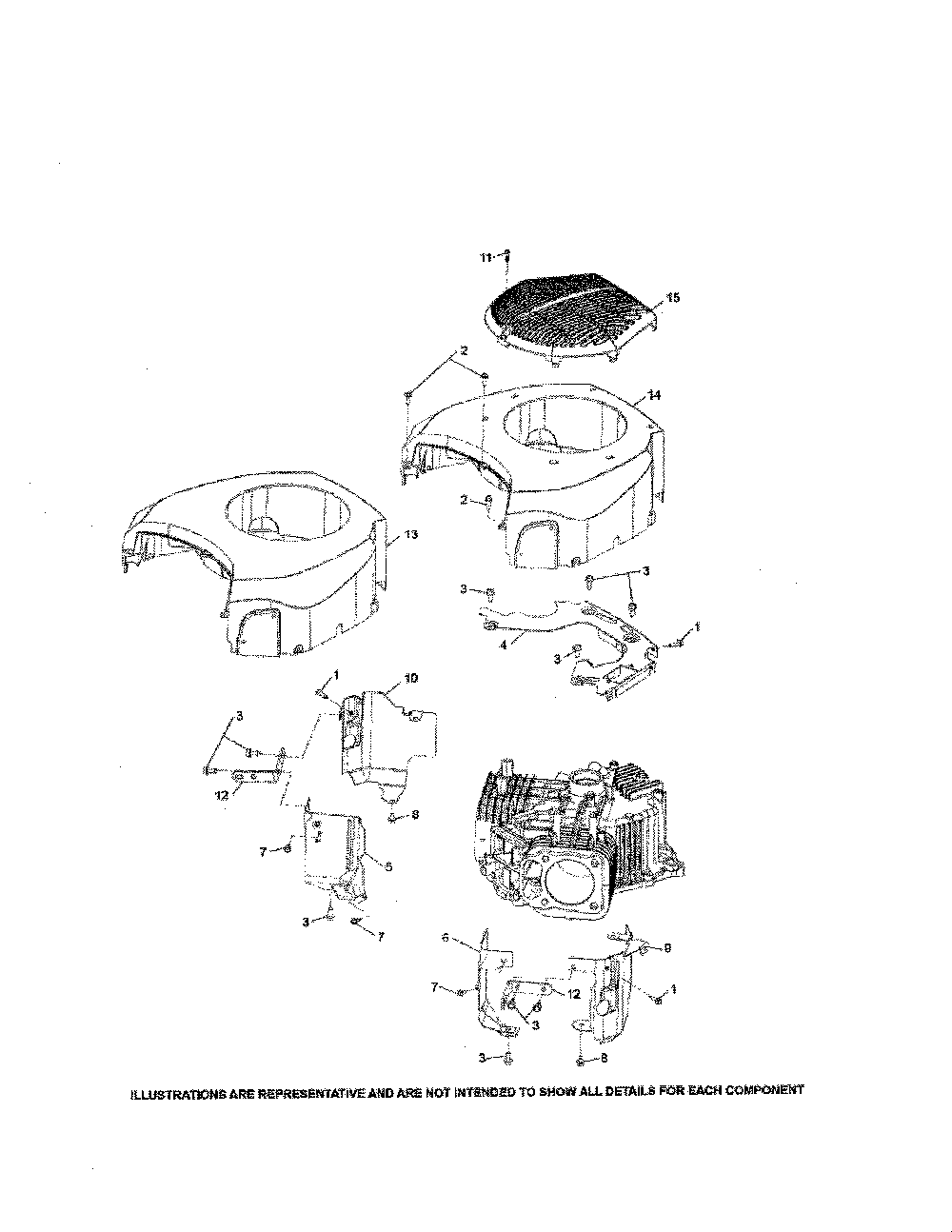 Blower housing Diagram and Parts List for KT725-3014  Kohler Engine