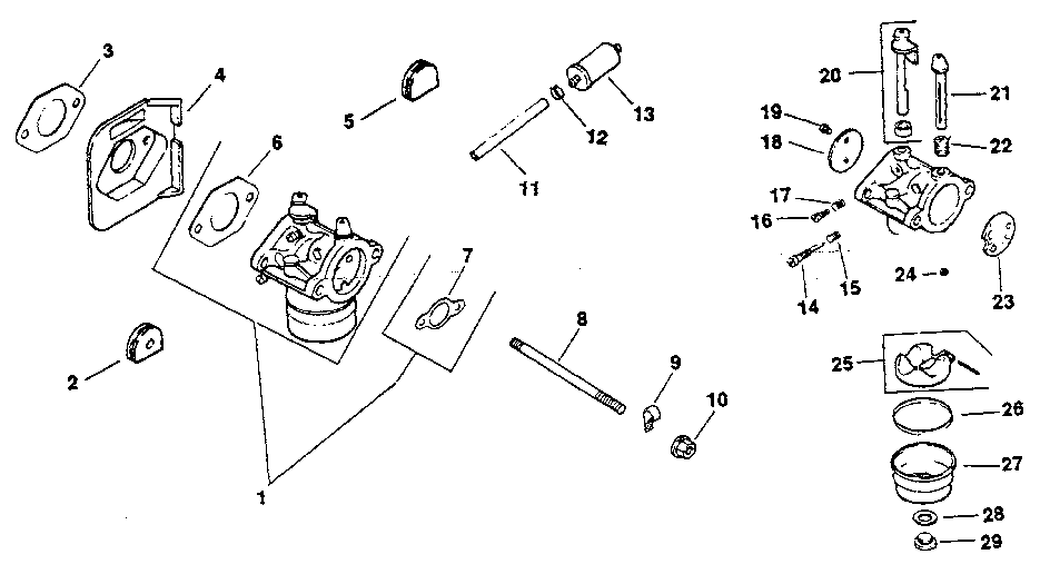Fuel system Diagram and Parts List for CV125S-1438  Kohler Engine