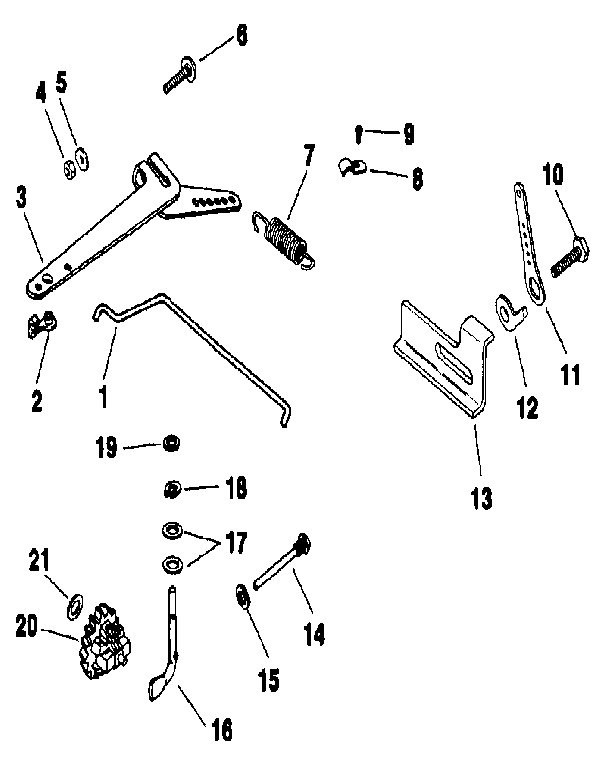 Governor Diagram and Parts List for M20QS-49634  Kohler Engine
