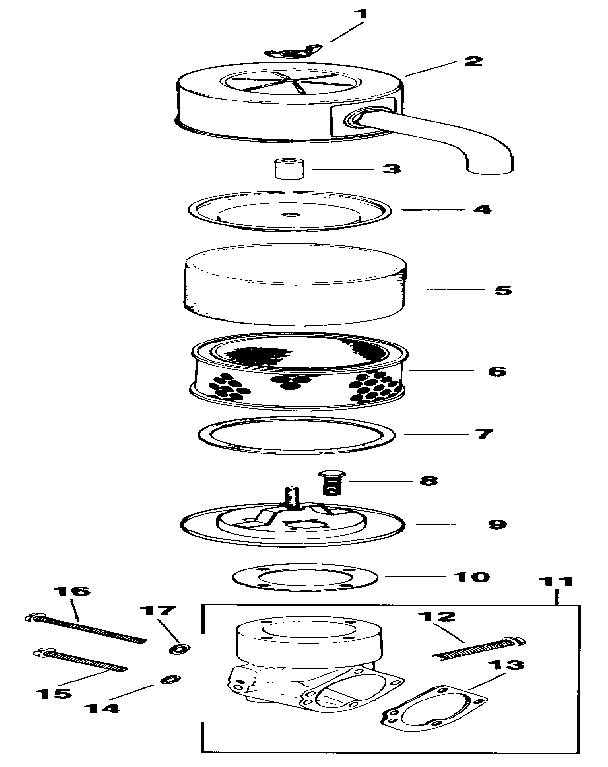 Air intake Diagram and Parts List for M20QS-49634  Kohler Engine