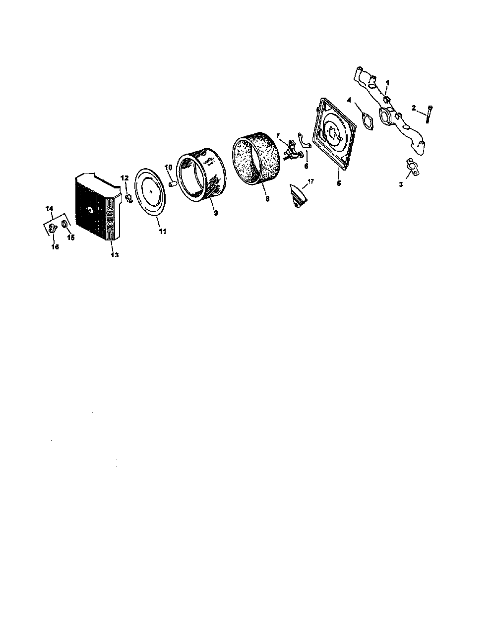 Air intake Diagram and Parts List for CV20S-65561  Kohler Engine