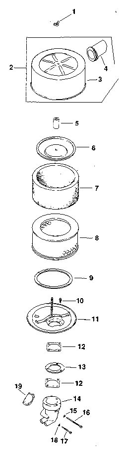 Air intake - group 1 Diagram and Parts List for MV20S-57514  Kohler Engine