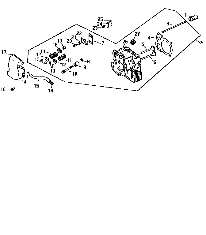 Cylinder head, valve and breather Diagram and Parts List for CV15S-41526  Kohler Engine