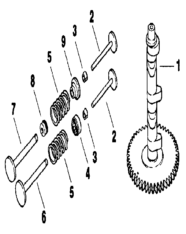 Camshaft and valves Diagram and Parts List for MV18S-58556  Kohler Engine