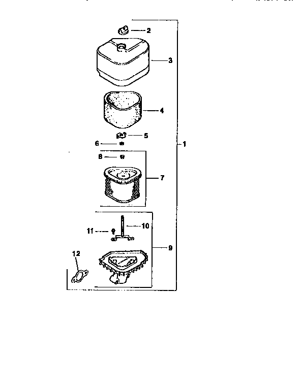 Air intake Diagram and Parts List for CV15S-41526  Kohler Engine