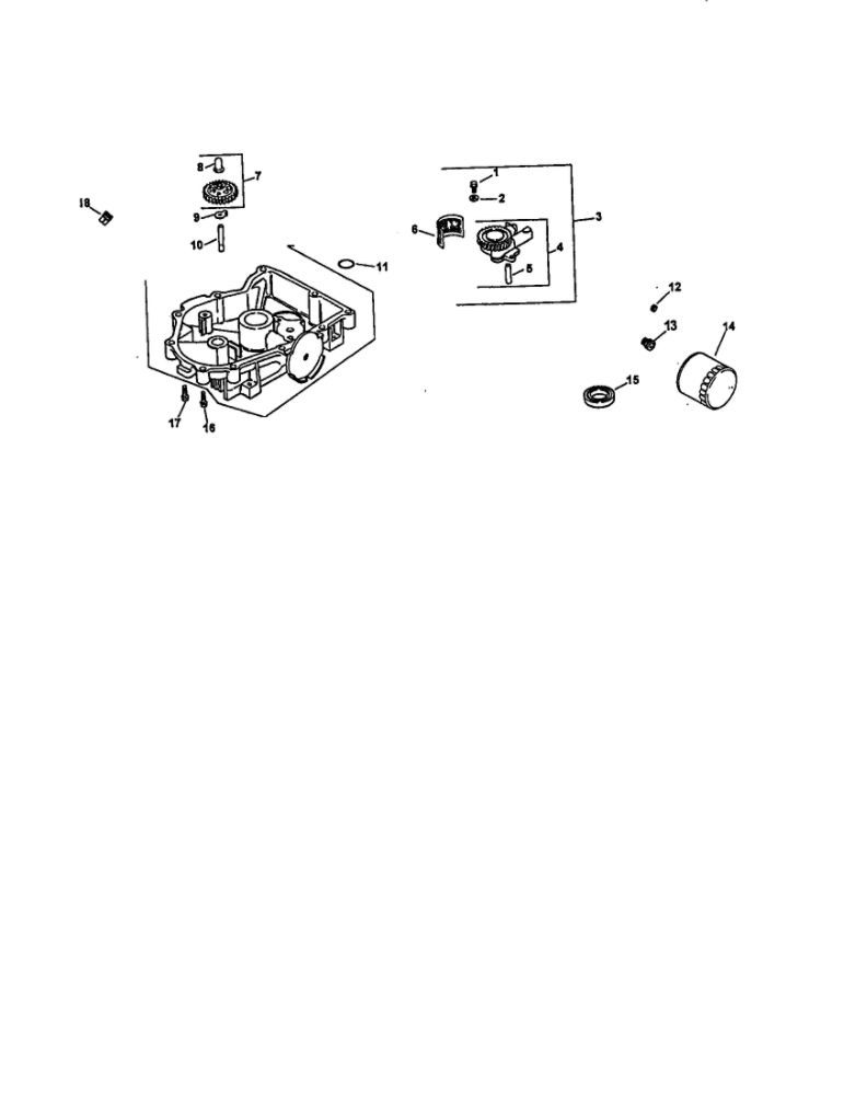 Oil Pan Lubrication Diagram and Parts List for CV22S-67544  Kohler Engine