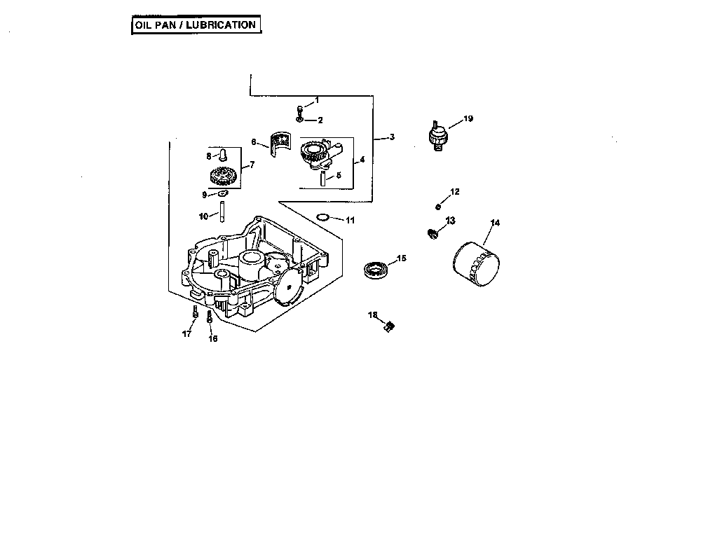 Oil pan/lubrication Diagram and Parts List for CV20S-65544  Kohler Engine