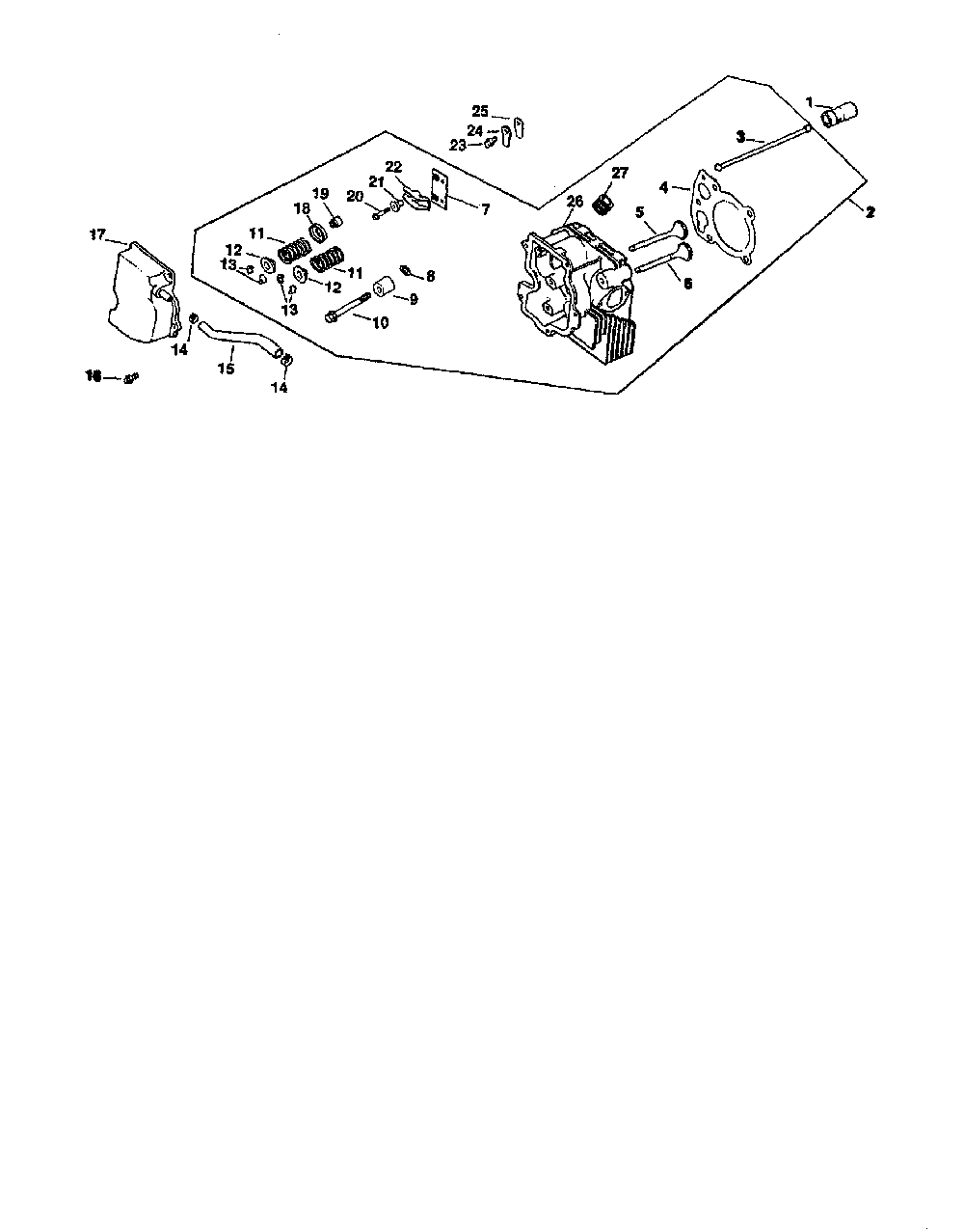 Cylinder head, valve and breather Diagram and Parts List for CV15S-41567  Kohler Engine