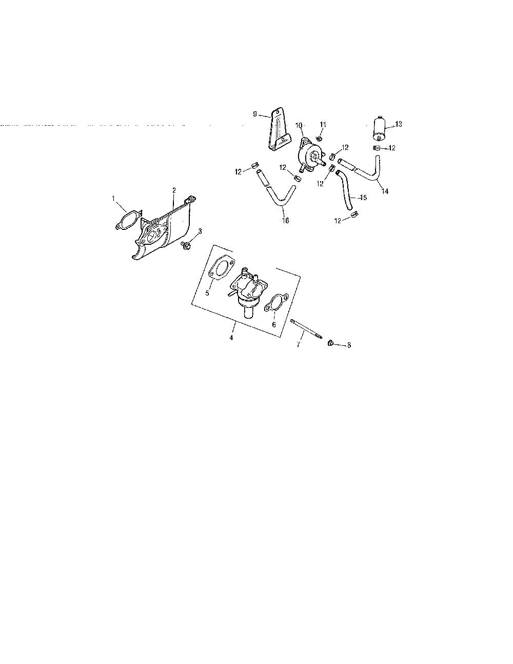 Fuel system Diagram and Parts List for 752KSV5420  Kohler Engine