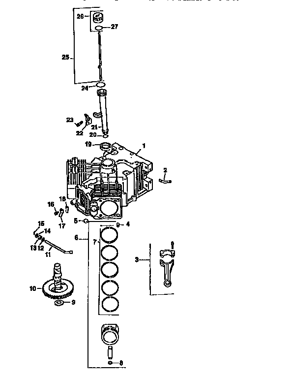 Crankcase Diagram and Parts List for CV20S-65538  Kohler Engine