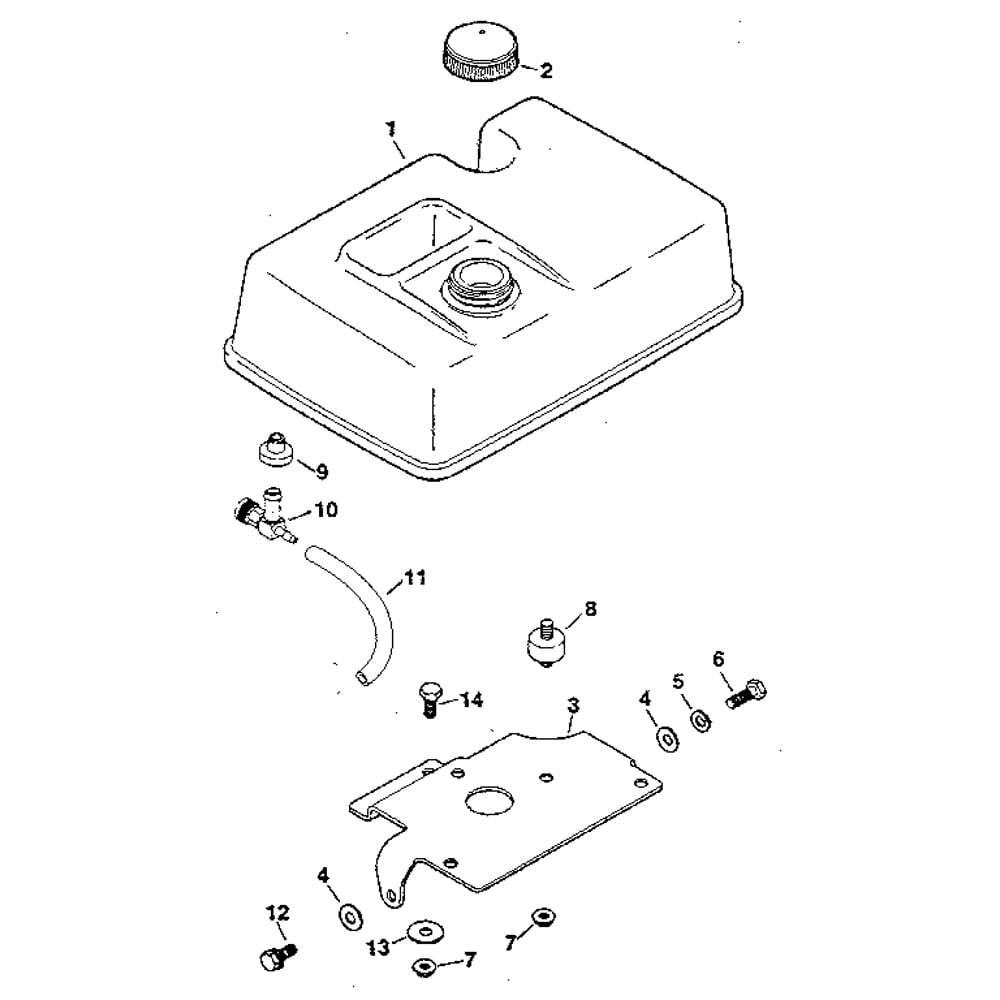 Group 15 Fuel Tank Top Tank Diagram and Parts List for MV8-301500TO301532  Kohler Engine