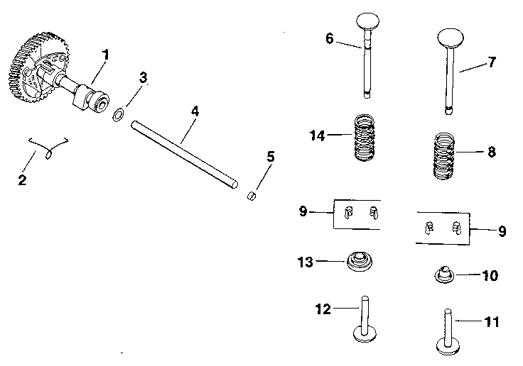Camshaft & valves - group 4 Diagram and Parts List for M8ST-301548  Kohler Engine
