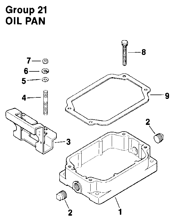 Oil pan Diagram and Parts List for M8ST-301609  Kohler Engine