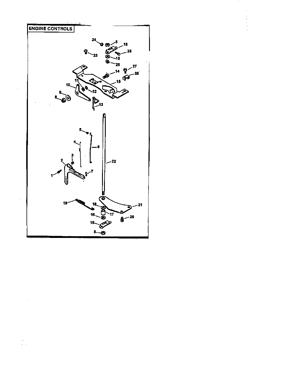 Engine controls Diagram and Parts List for CV25S-6926  Kohler Engine