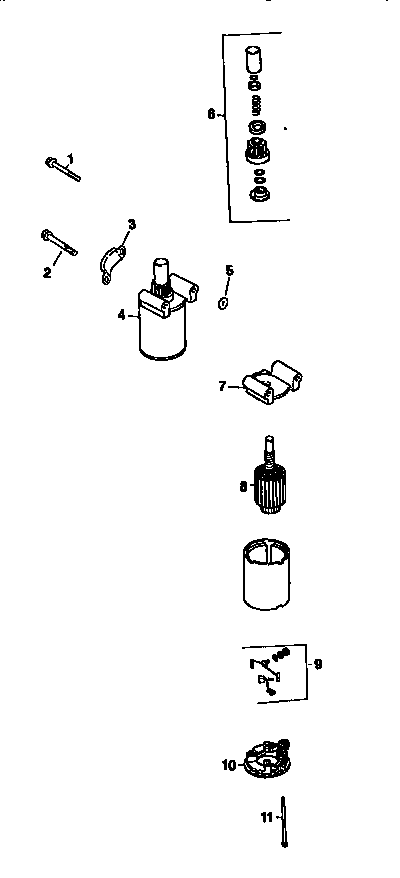 Starting system Diagram and Parts List for CV18S-61544  Kohler Engine