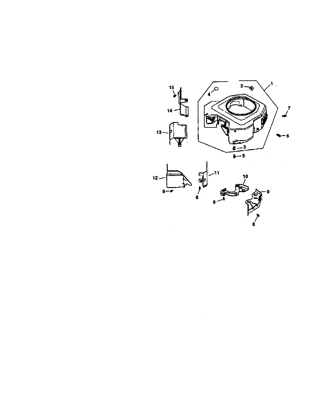 Blower housing Diagram and Parts List for CV20S-65561  Kohler Engine