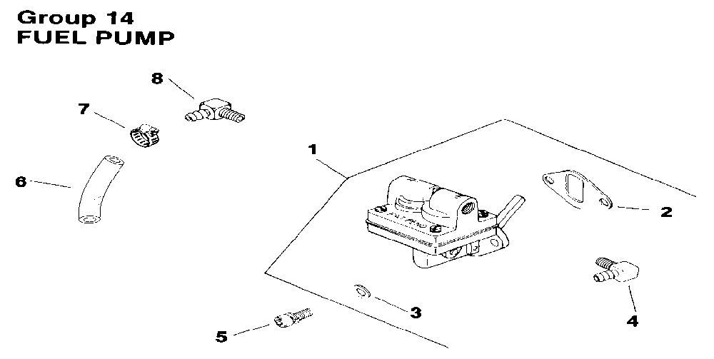 Fuel pump Diagram and Parts List for M8ST-301609  Kohler Engine