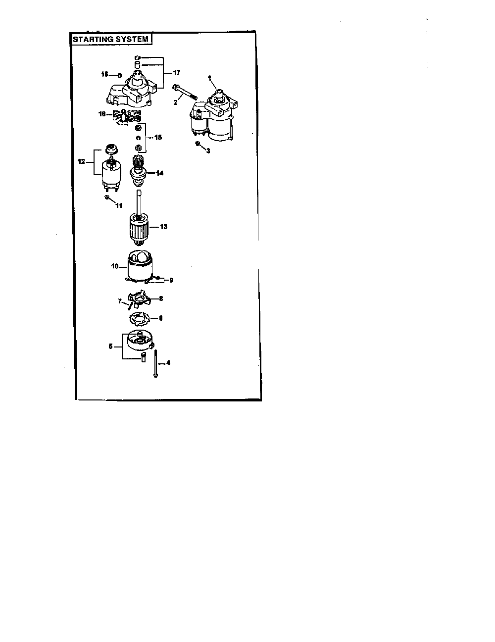 Starting system Diagram and Parts List for CV25S-6926  Kohler Engine