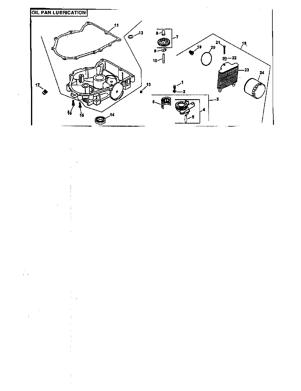 Oil pan lubrication Diagram and Parts List for CV25S-6926  Kohler Engine