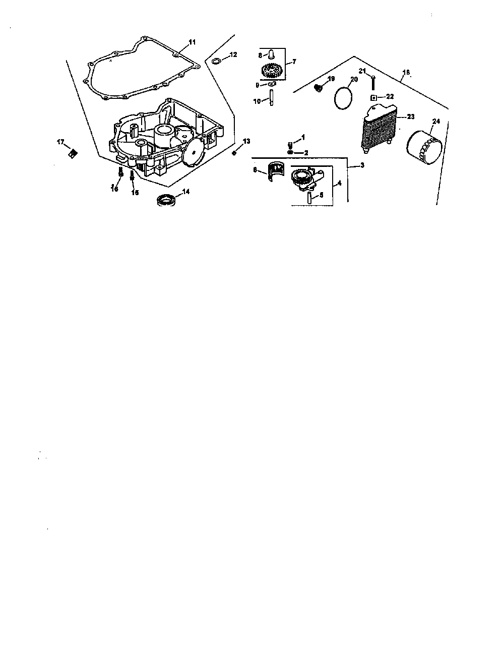 Oil pan lubrication Diagram and Parts List for CV25S-69526  Kohler Engine