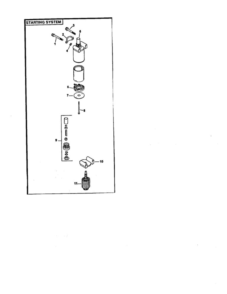 Starting System Diagram and Parts List for CV22S-75534  Kohler Engine