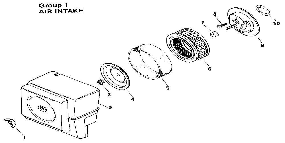 Air intake Diagram and Parts List for M8ST-301609  Kohler Engine