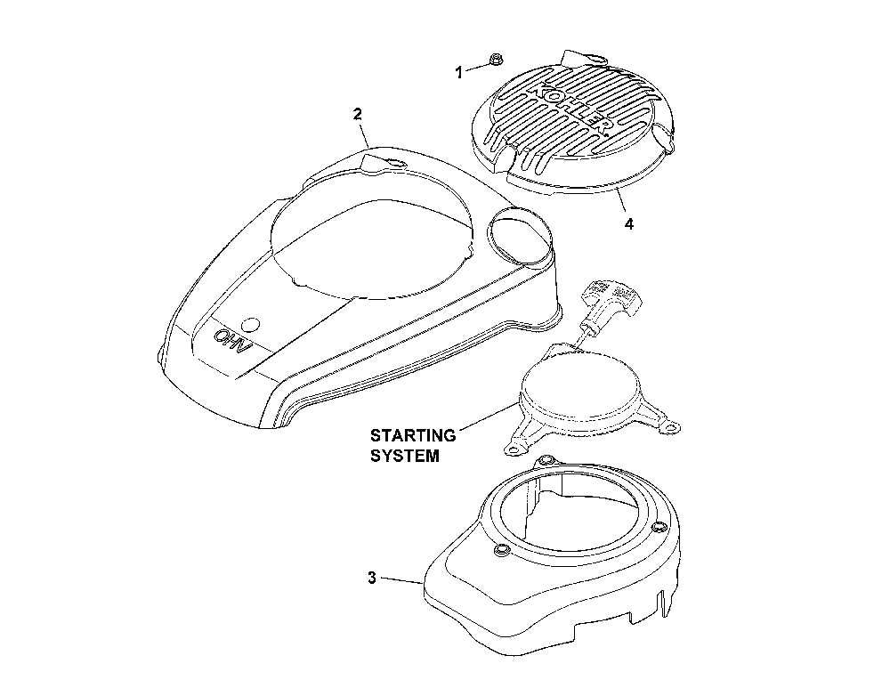 Blower housing/baffles Diagram and Parts List for XT149-3311-ED  Kohler Engine