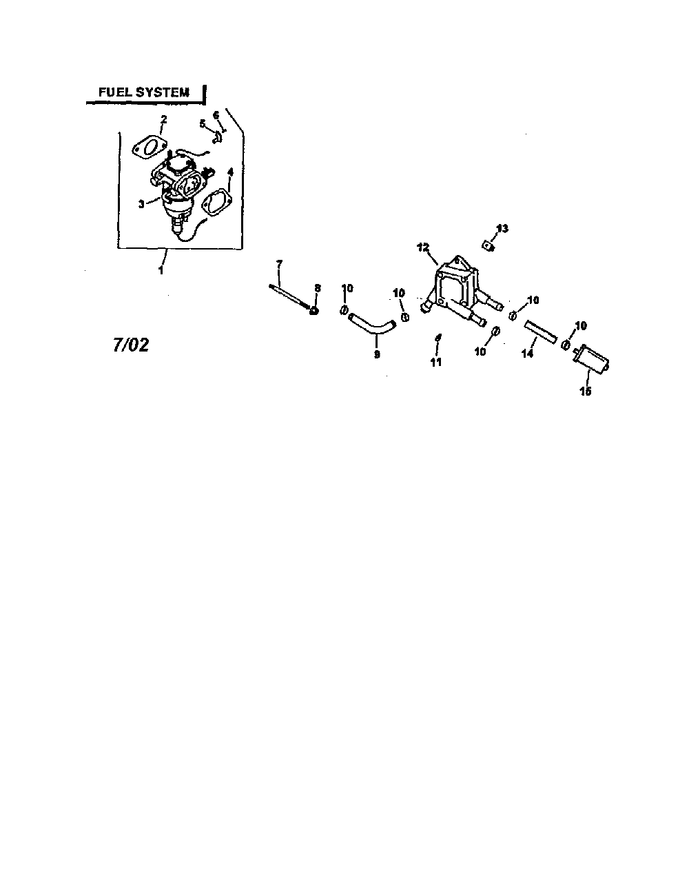 Fuel system Diagram and Parts List for CV26S-69526  Kohler Engine
