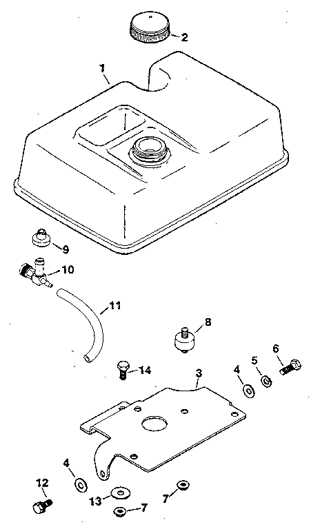 Group 15 fuel tank top tank Diagram and Parts List for MV8-301500  Kohler Engine