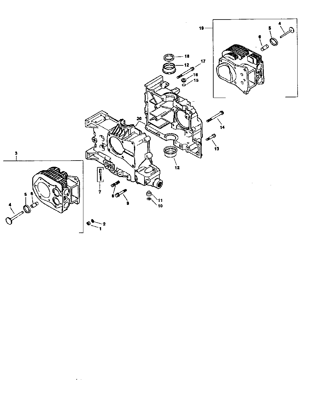 Crankcase Diagram and Parts List for MV18-PS58560  Kohler Engine