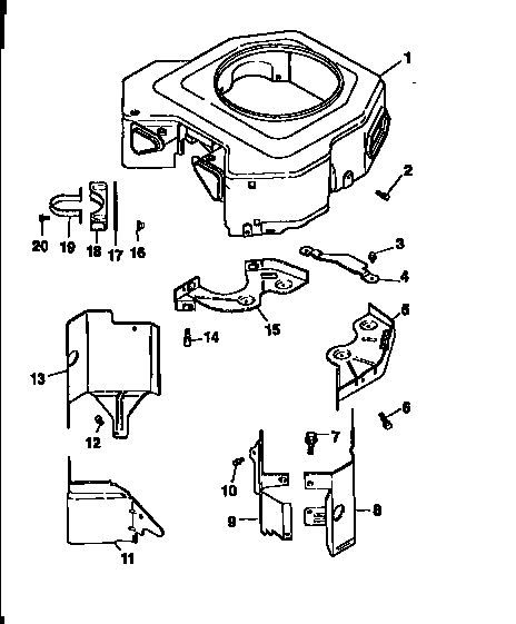 Blower housing and baffles Diagram and Parts List for CV18S-61555  Kohler Engine