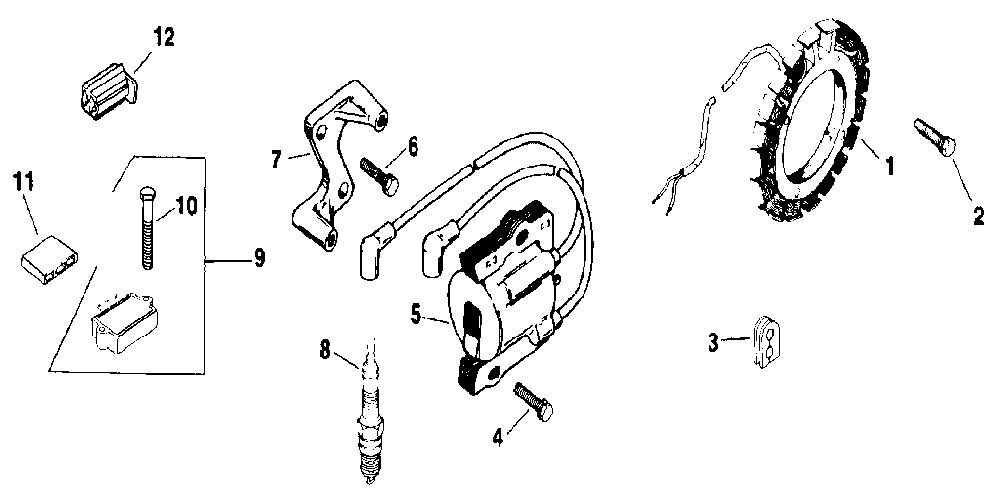 Ignition Diagram and Parts List for M20QS-49622  Kohler Engine