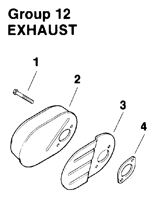Exhaust Diagram and Parts List for M8ST-301609  Kohler Engine