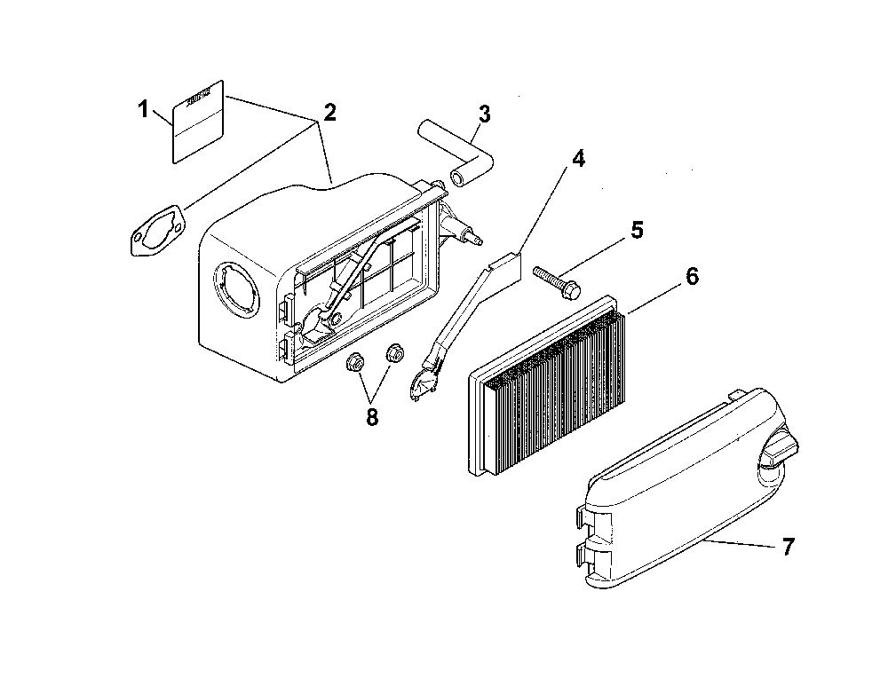 Air intake/filtration Diagram and Parts List for XT149-0311-ED  Kohler Engine