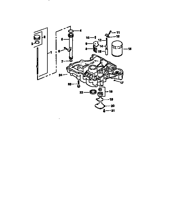 Oil pan/lubrication Diagram and Parts List for CV15S-41519  Kohler Engine