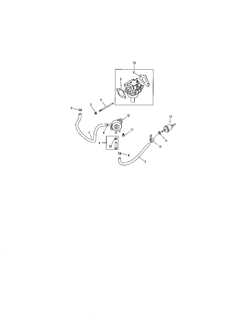 Fuel system Diagram and Parts List for 752KSV7353024  Kohler Engine