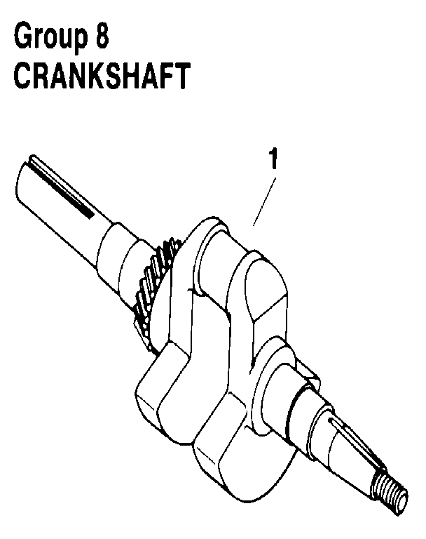 Crankshaft Diagram and Parts List for M8ST-301609  Kohler Engine